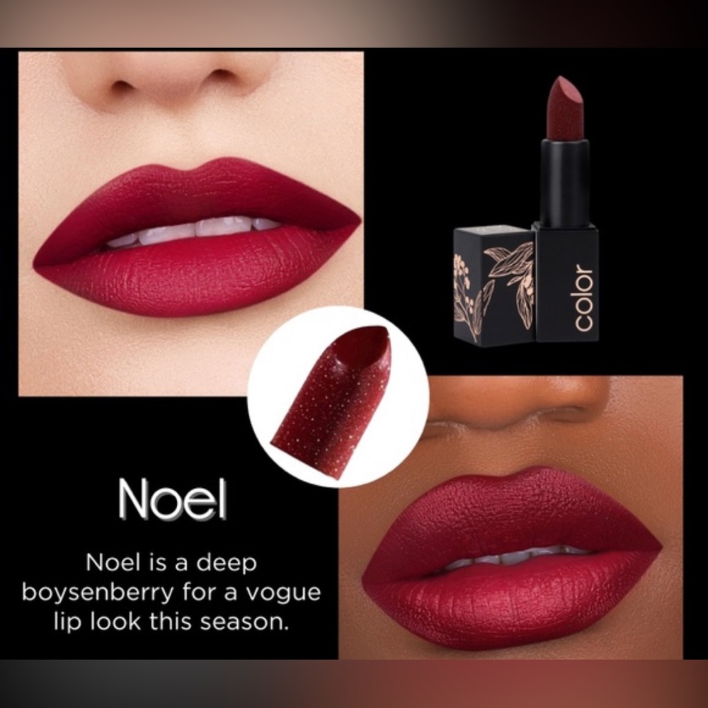Colorstreet Sparkling Lipstick NOEL Glittery Boysenberry Diamond Dusted Lipstick